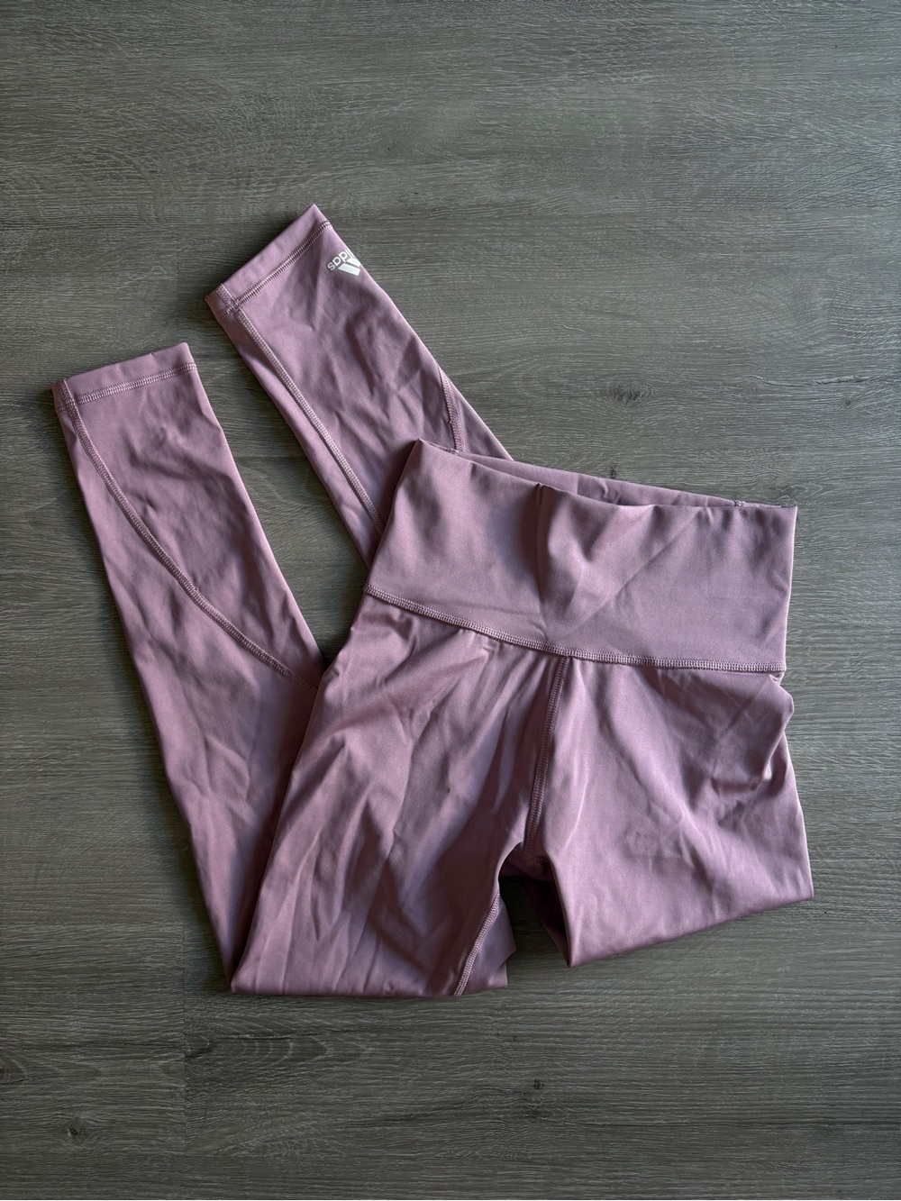 High-Waist Addidas Leggings - Mauve Pink